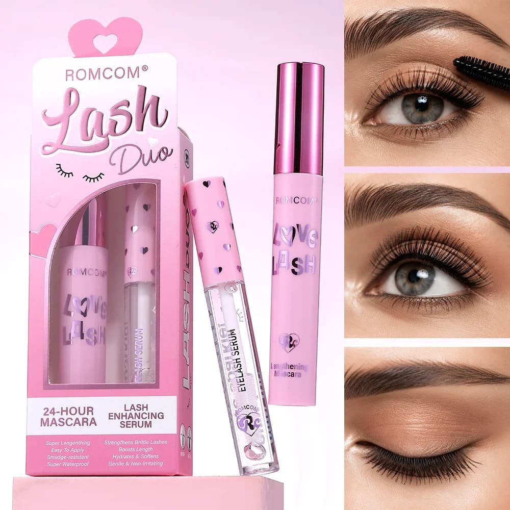 Waterproof 2 In 1 Lash Makeup, Curling Volumizing Mascara Plus Nourishing Serum, Prevent Smudging For Outdoor Daily Use