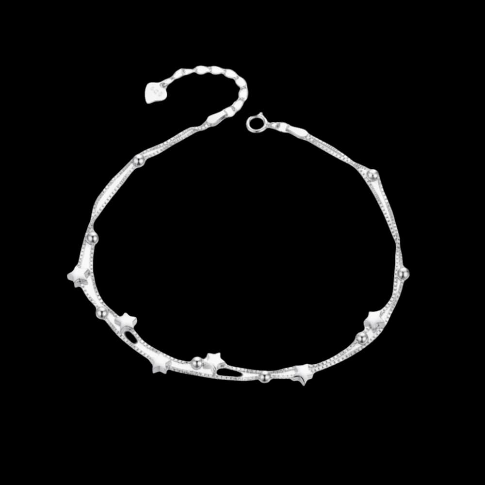 Bracciale regolabile multistrato con ciondoli a stella in rame, gioiello a doppio strato con foglie, bracciale da donna di lusso leggero per tutti i giorni