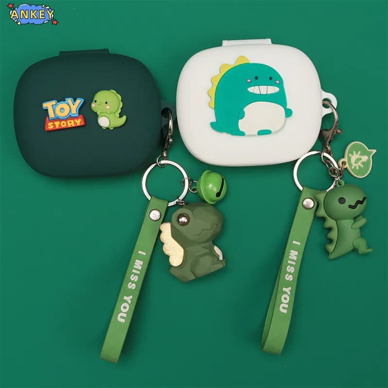 Case for Anker Soundcore AeroFit 2 Silicone Cute Cartoon Dinosaur Protective Covers Portable Shell TWS Wireless
