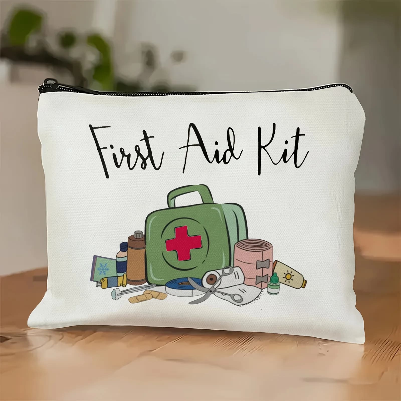Una borsa per cosmetici per kit di pronto soccorso da viaggio: simpatica custodia multifunzionale con cerniera per donna, borsa per riporre gioielli