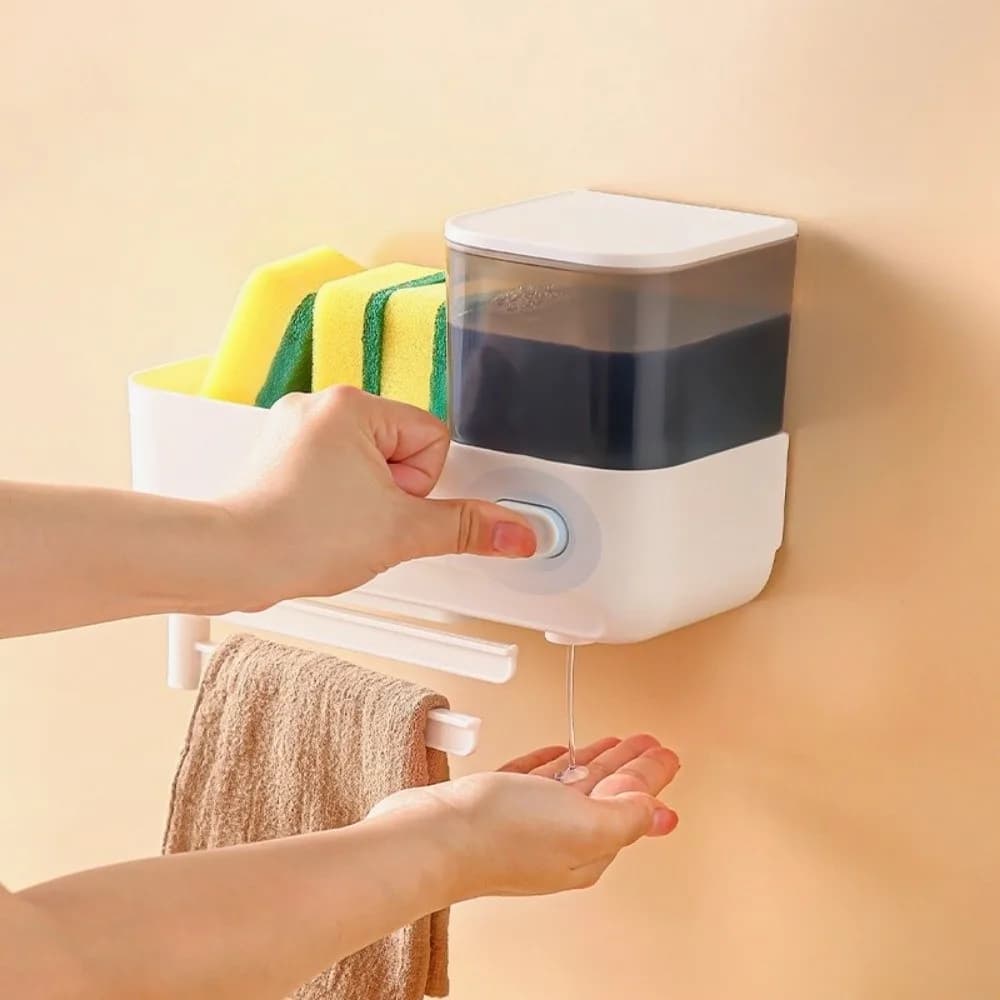 Dispenser di sapone da cucina a parete Design impermeabile Dispenser per pressa a mano di grande capacità Dispenser per rimozione pressa a mano