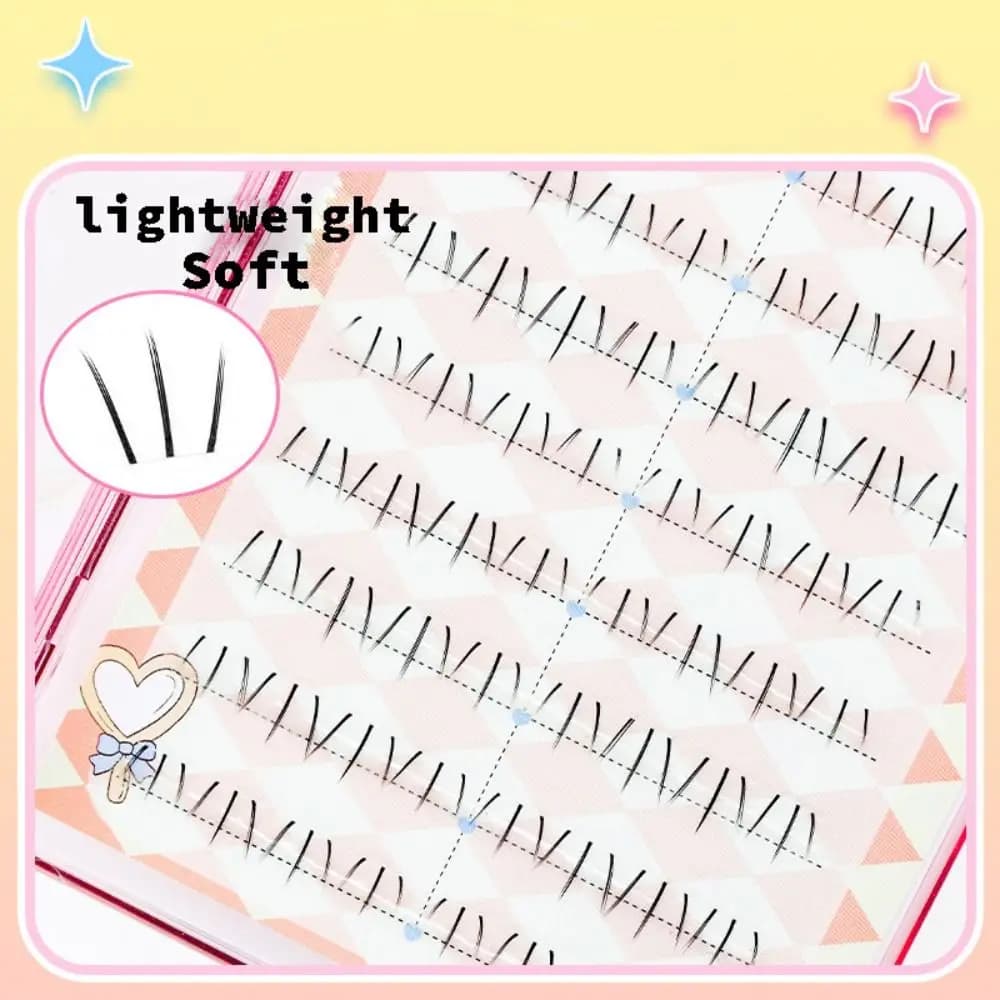 Natural Korean Fake Eyelashes, Extension 3D Eyelashes in Visone, Fake Eyelashes for Women and Girls
