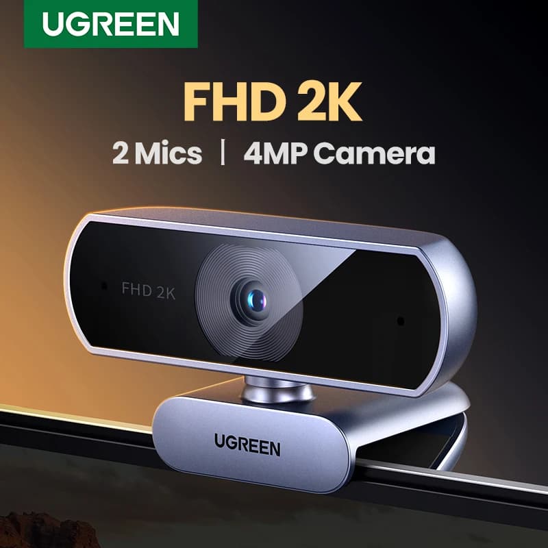 UGREEN USB Webcam 2K HD Mini Webcam Web Dual microphones for Youtube Zoom video calls 30fps web cam