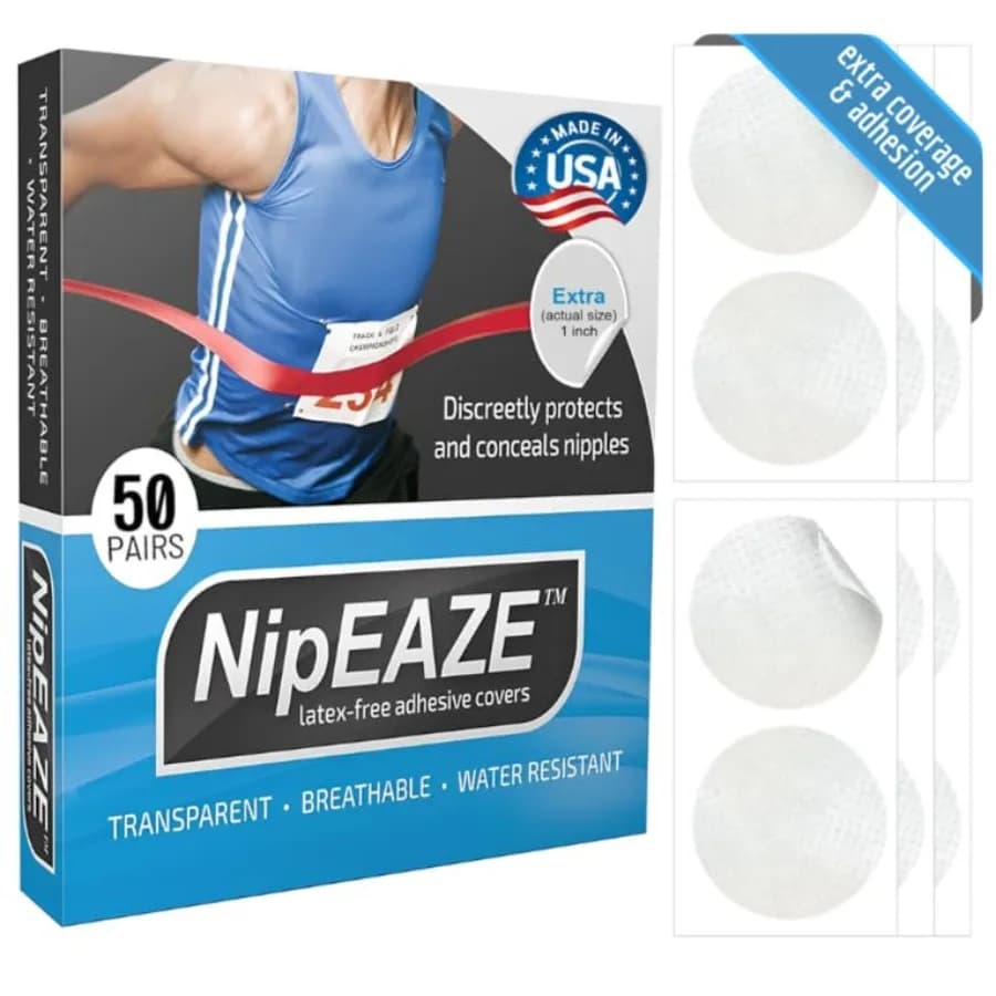NipEaze Athletic Nipple Covers for Men and Women Transparent Chafe Prevention and Concealment, The Original Sports Nipple Cover