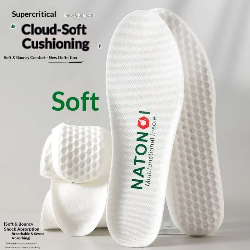 Supercritical Sport Insoles for Men/Women Breathable Moisture-Wicking Comfortable Casual Shock-Absorbing Cloud-Like Cushioning