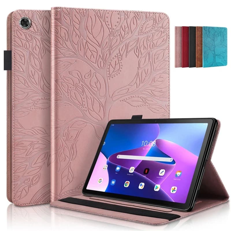 Etui per Lenovo Tab M10 Gen 3 tb328fu Custodia da 10 1 pollici in pelle con albero in rilievo Flip Cover per Funda Lenovo Tab M10 Custodia per tablet di terza generazione