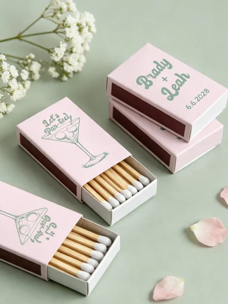 Customized Let's Par‑Tee Golf Wedding Matchboxes Bulk Personalized Golf Wedding Matchbox Favors Guest Keepsake for Engagement
