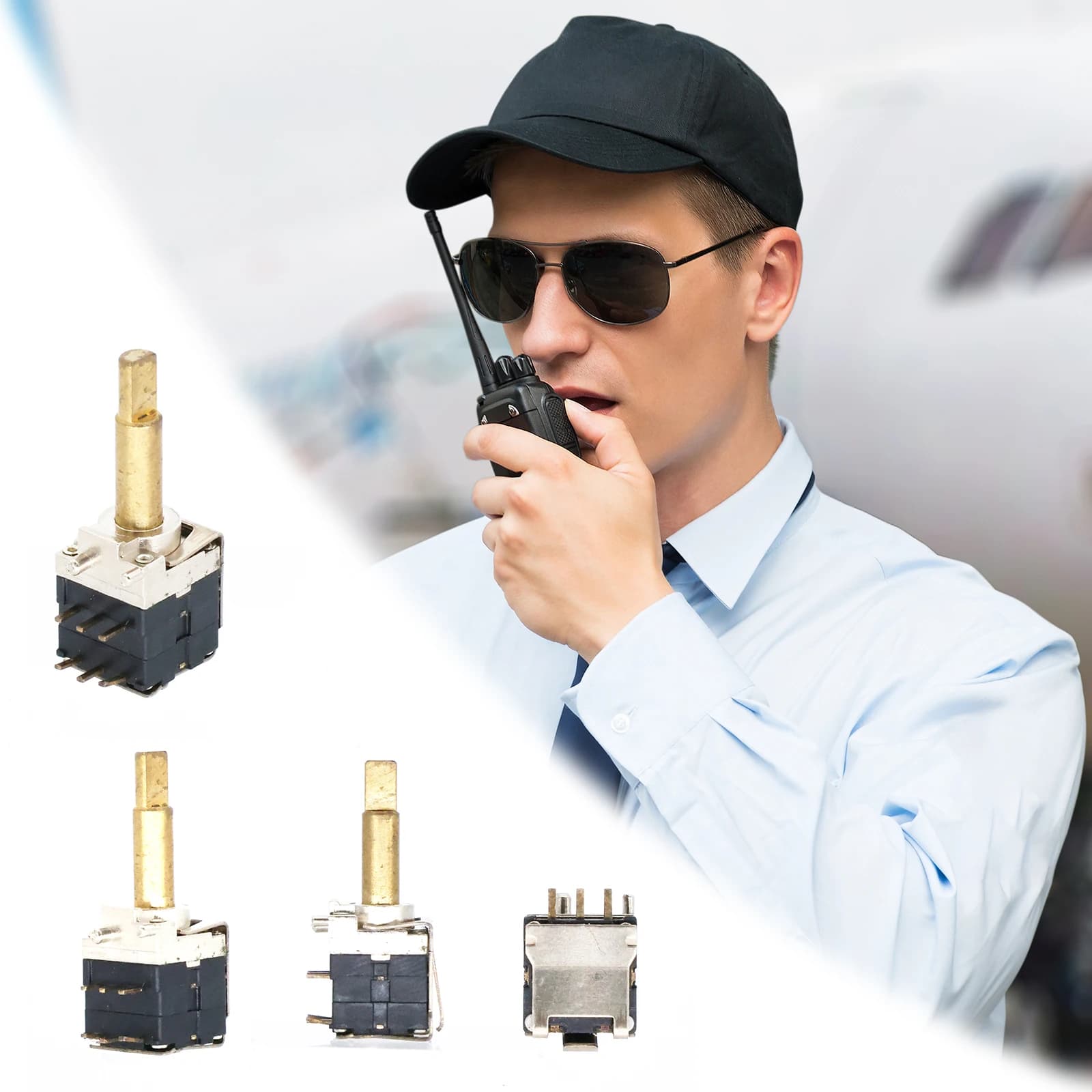 Interruttori di Canale GP88 con Albero in Rame, Accessorio Walkie-Talkie, Kit di Riparazione Fai-da-te per Interruttori di Canale per Walkie-Talkie GP328 GP88
