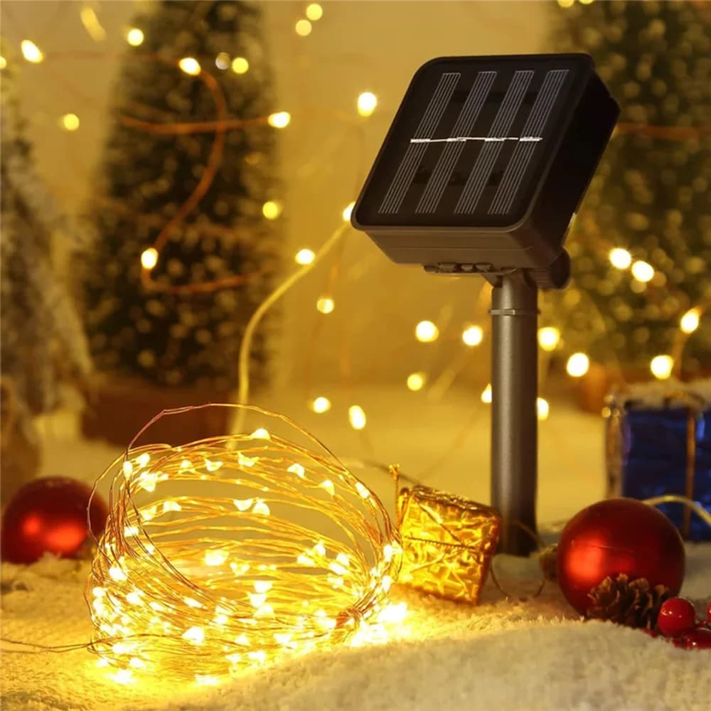 Luci Solari a LED per Esterni, 8 Modalità, Ghirlanda Luminosa per Feste, Natale, Matrimoni, Decorazione da Giardino Impermeabile