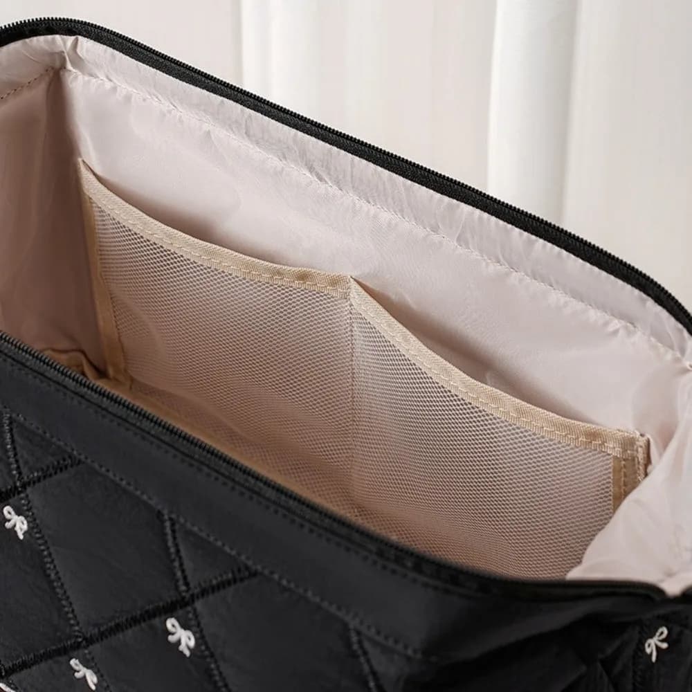 Portable Bowknot Hair Dryer Storage Bag Large Capacity Durable Travel Wash Handbag Dustproof Organizer Make Up Bag Outdoor