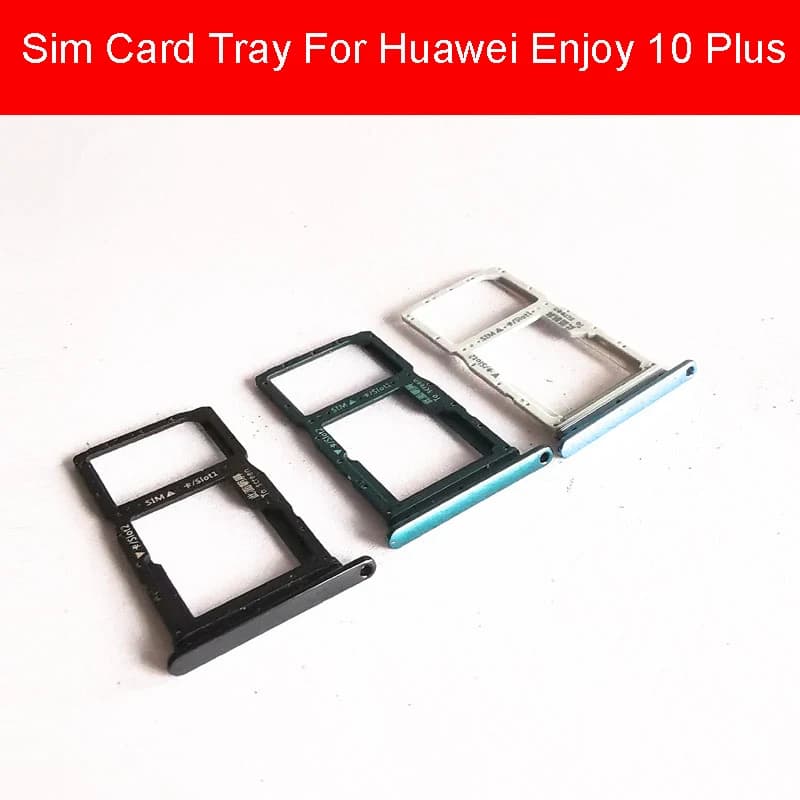 Supporto per vassoio scheda di memoria e SIM per Huawei Enjoy10 Plus 10+ Parti di ricambio per riparazione slot per lettore di schede e SIM