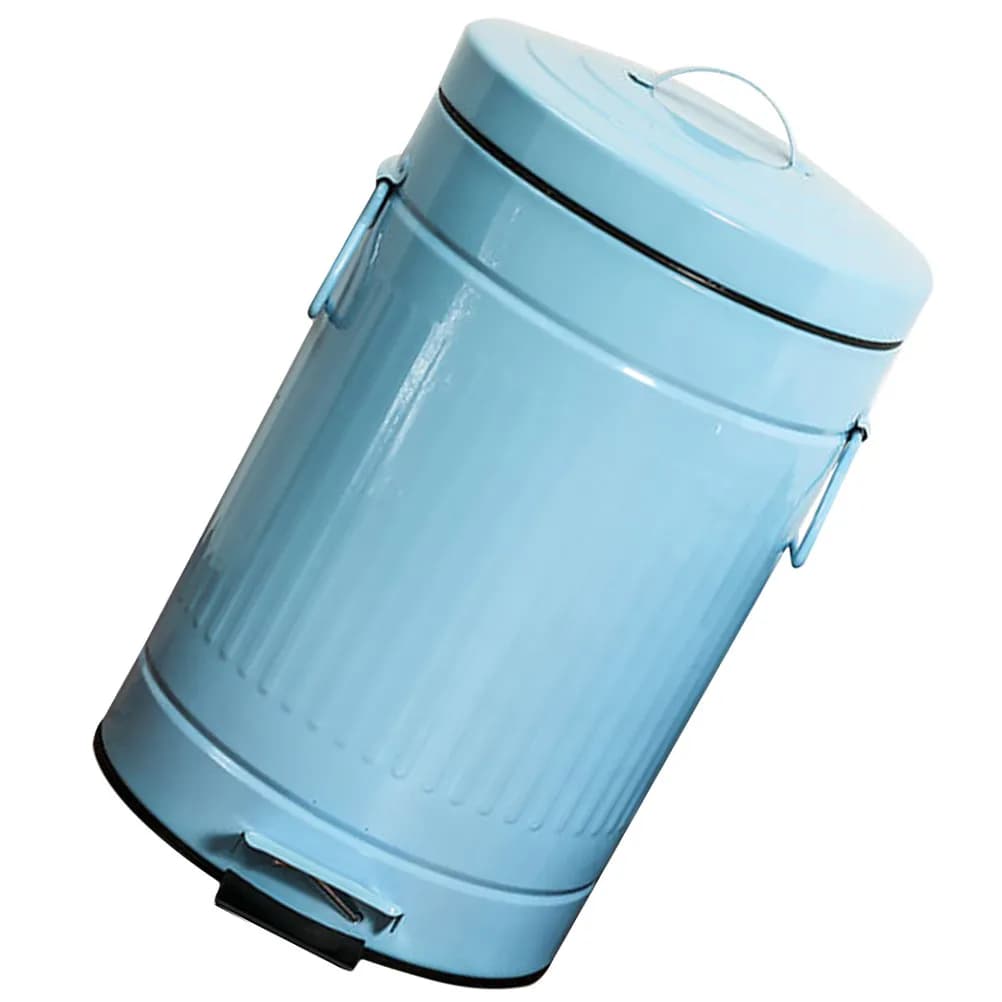 Cestino a Pedale con Coperchio per Cucina, Ufficio, Bagno, Uso Domestico, Costruzione in Ferro Resistente alla Deformazione