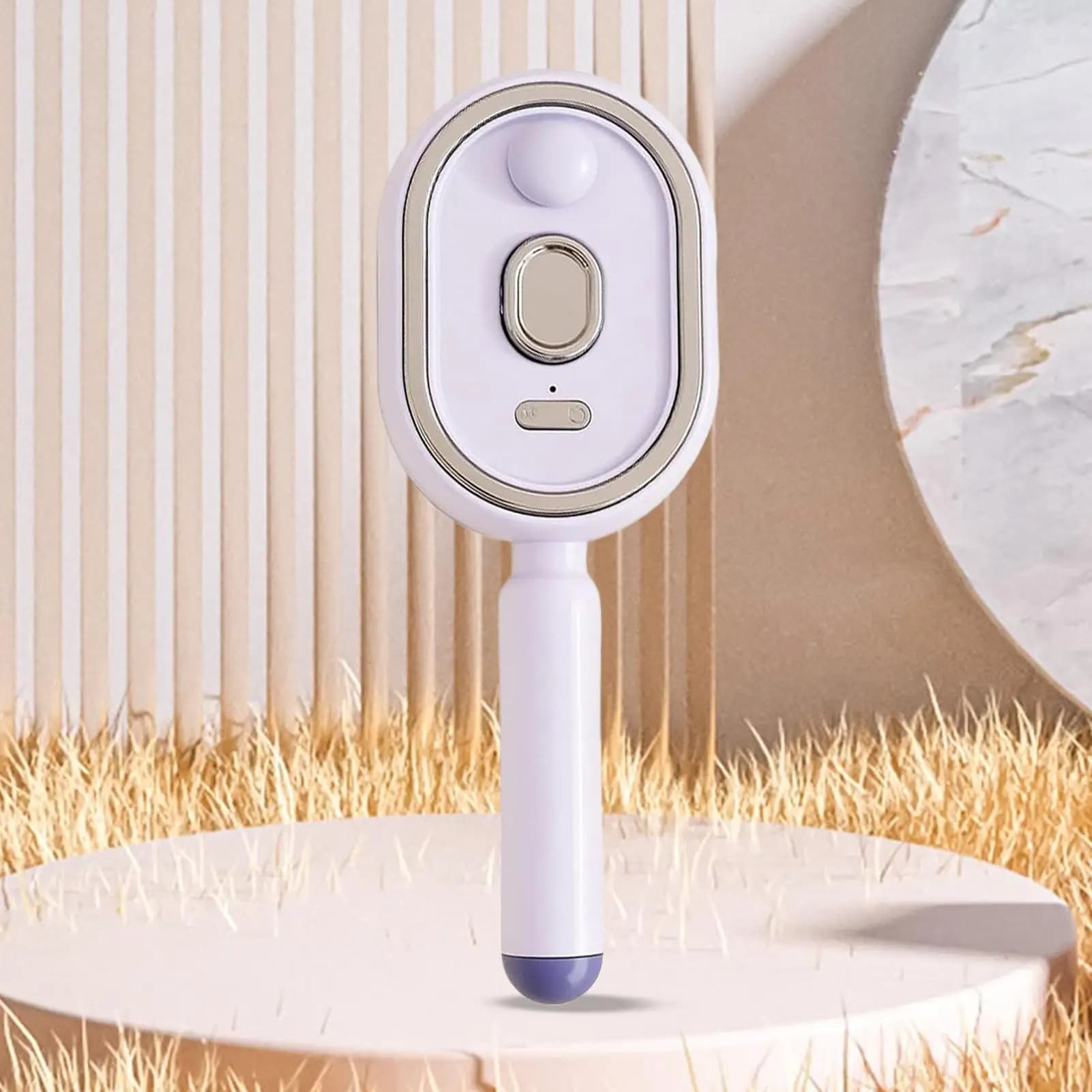 Wet Electrics Hairbrush with Water Spray Rechargeable Steams Hair Straightener USB-C Charging Anti-Static Red Light Hair Brush