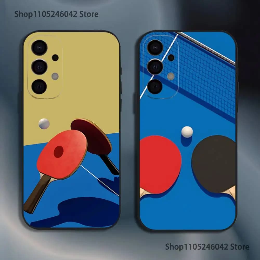Custodia per telefono antiurto per racchetta da ping pong per Samsung S25, S24, S21, S22, S23, S30, Ultra, S20, Plus, Fe, Lite, 5G Cover nera