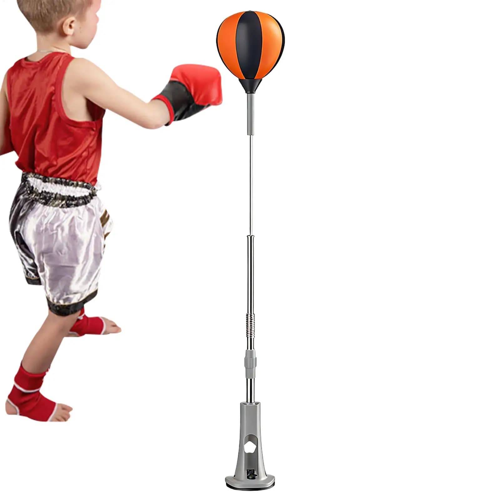 Standing Punching Bag, boxing bag with stand, upright training target Training Exercise Equipment Suction Base Adjustable Height