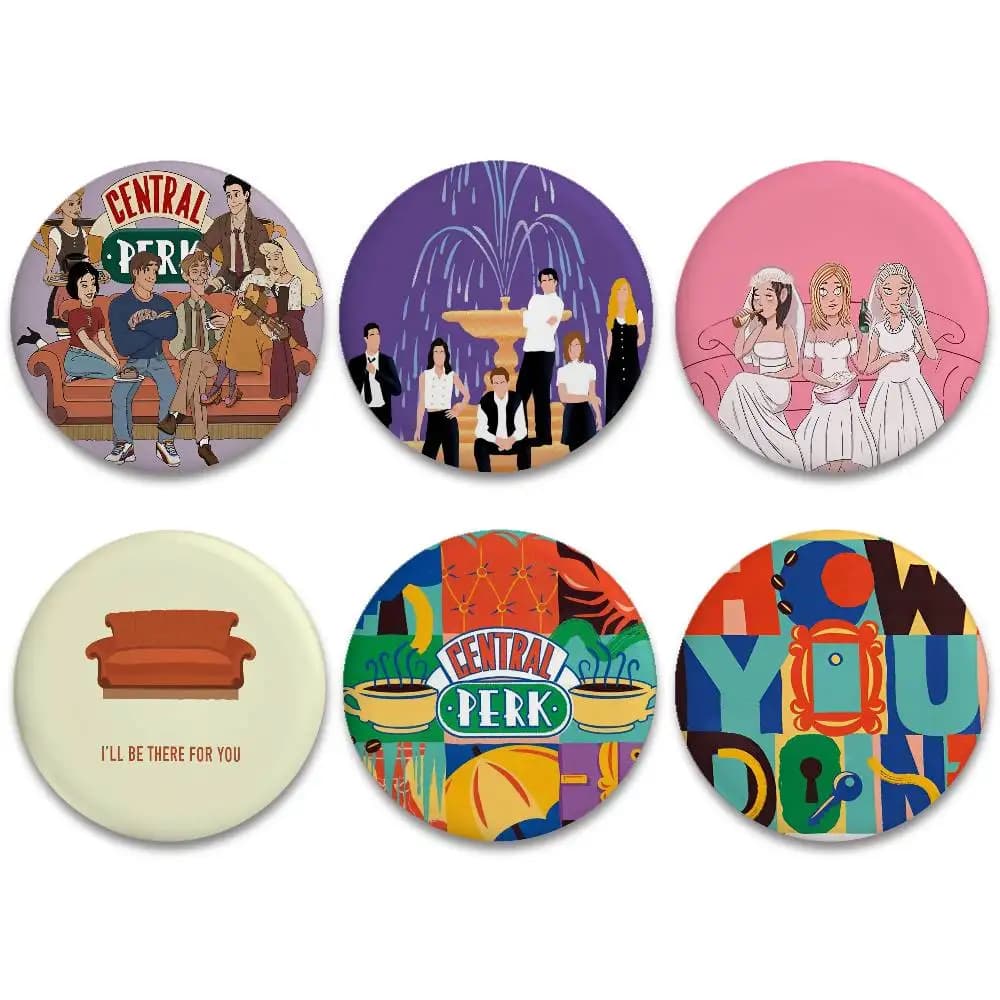 Spille distintive della serie TV americana Friends per amici, zaini, abbigliamento, accessori da collezione, regalo di gioielleria