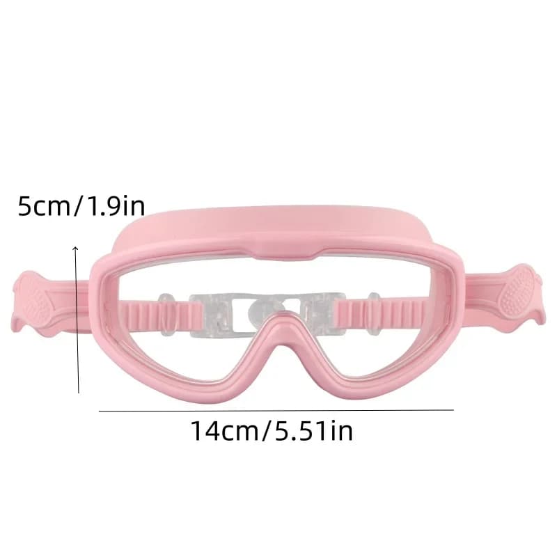 Comfortable Wide Vision Swimming Goggles with Attached Ear Plugs Leakproof Soft Silicone Eye Seal for Outdoor Water Activities