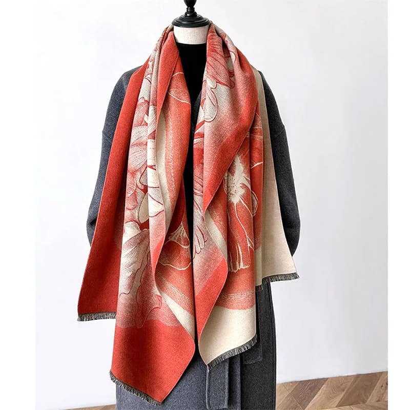 Calda sciarpa autunno inverno donna scialli Pashmina avvolge coperta di cashmere stole spesse calde per signora all'aperto nuova stampa