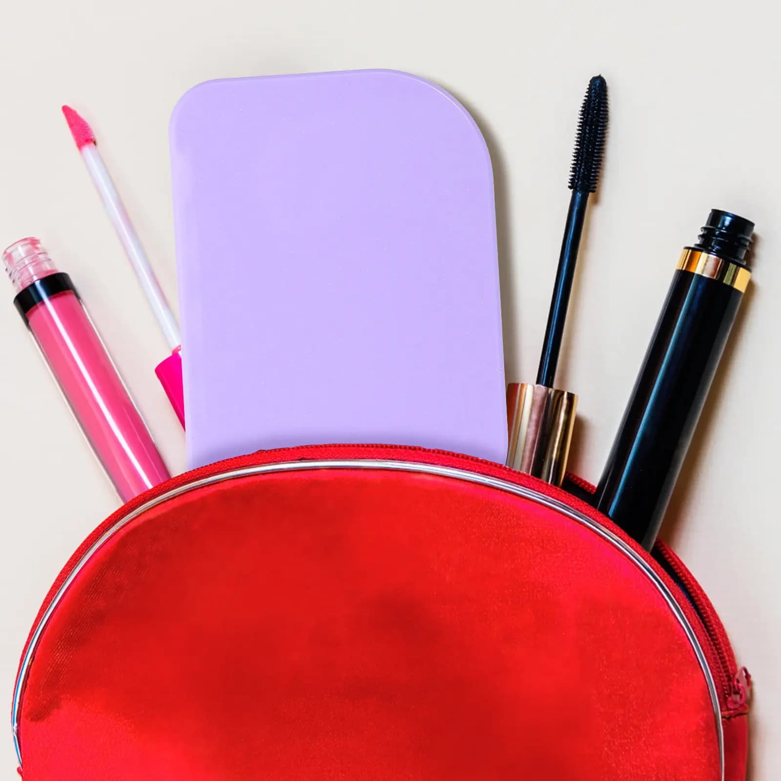 LED Eyelash Box with Tilt Cover, Fake Eyelash Organizer, Compact Mirror, Travel Case, Eyelash Tray