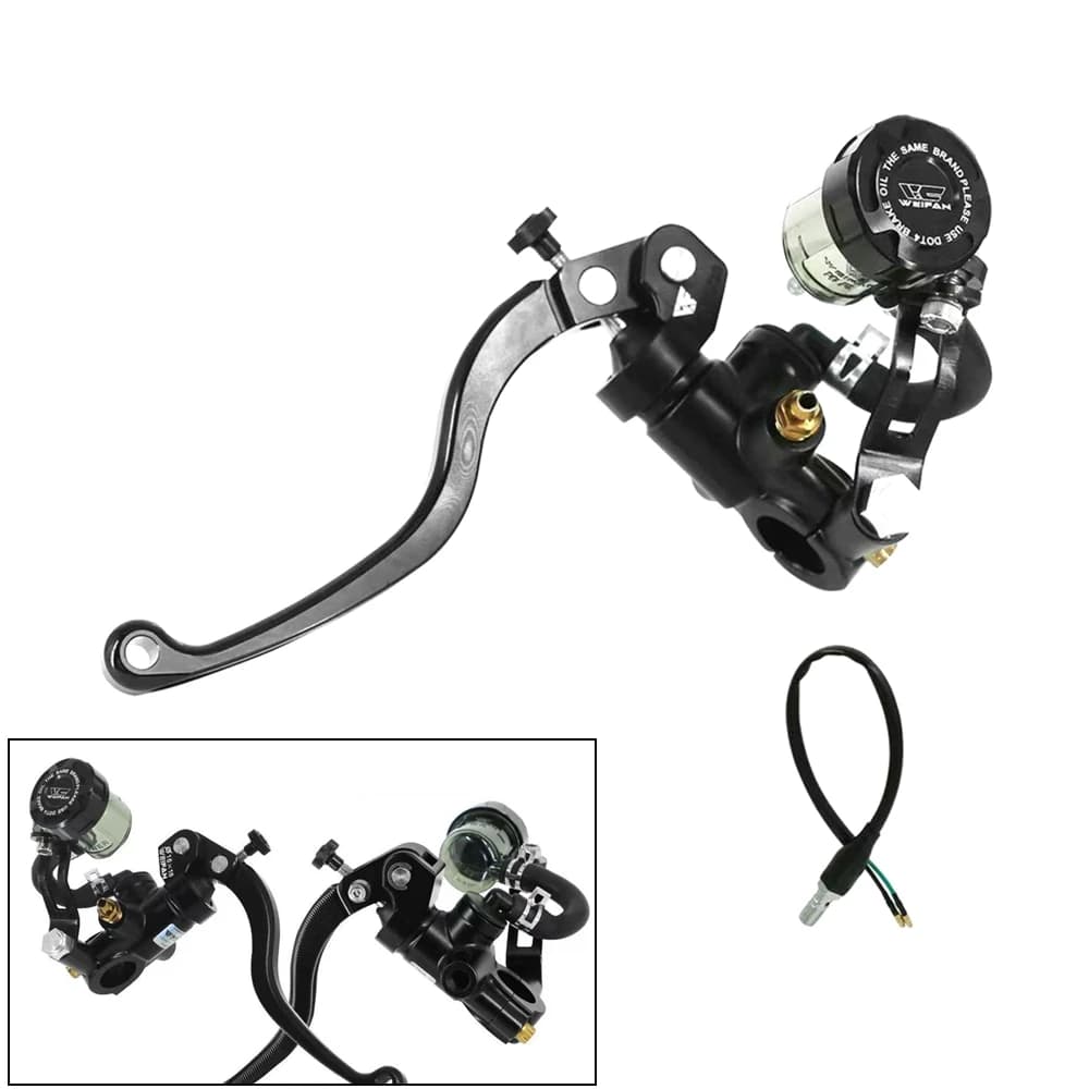 Leva Pompa Freno Frizione Universale per Moto e E-bike, Cilindro Idraulico Principale con Pistone 16/17.5mm per Honda, Yamaha, Kawasaki, Suzuki