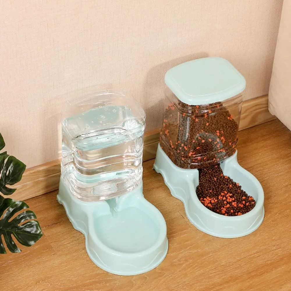 3.5L Automatic Pet Feeder Large Cat Dog Food Dispenser Water Fountain Drink Bowl JJ2920HH