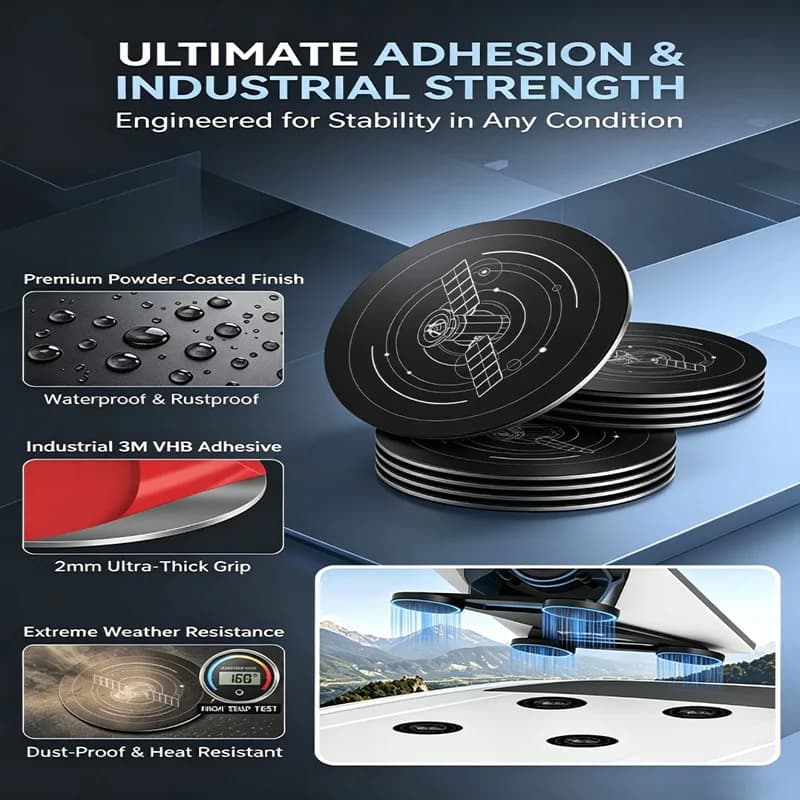 Magnetic tile roof mount for Mini Gen3 magnetic bracket with magnetic metal plate and magnetic pad assistance