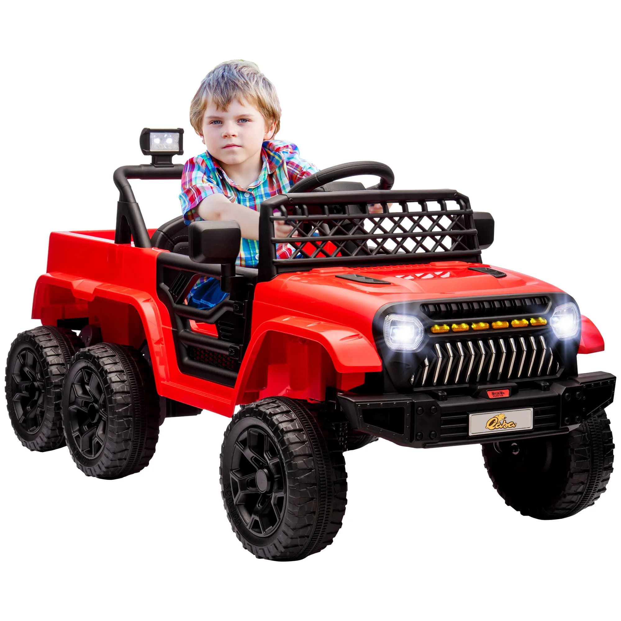 Auto elettrica per bambini 12V con commutabile 2Wd/4Wd, telecomando, rossa