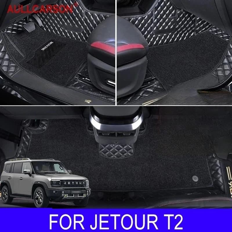 Per Chery Jetour T2 2023 2024 2025 Doppio Strato Tappetini Per Auto Rilievi Del Piede Personalizzati Salon Tappeto Copertura Accessori Interni