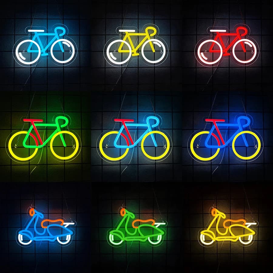Insegna al Neon a Forma di Bicicletta, Luci LED al Neon per Moto, Decorazione da Parete, Alimentazione USB per Camera da Letto, Soggiorno, Sala Giochi, Man Cave, Regalo per la Casa