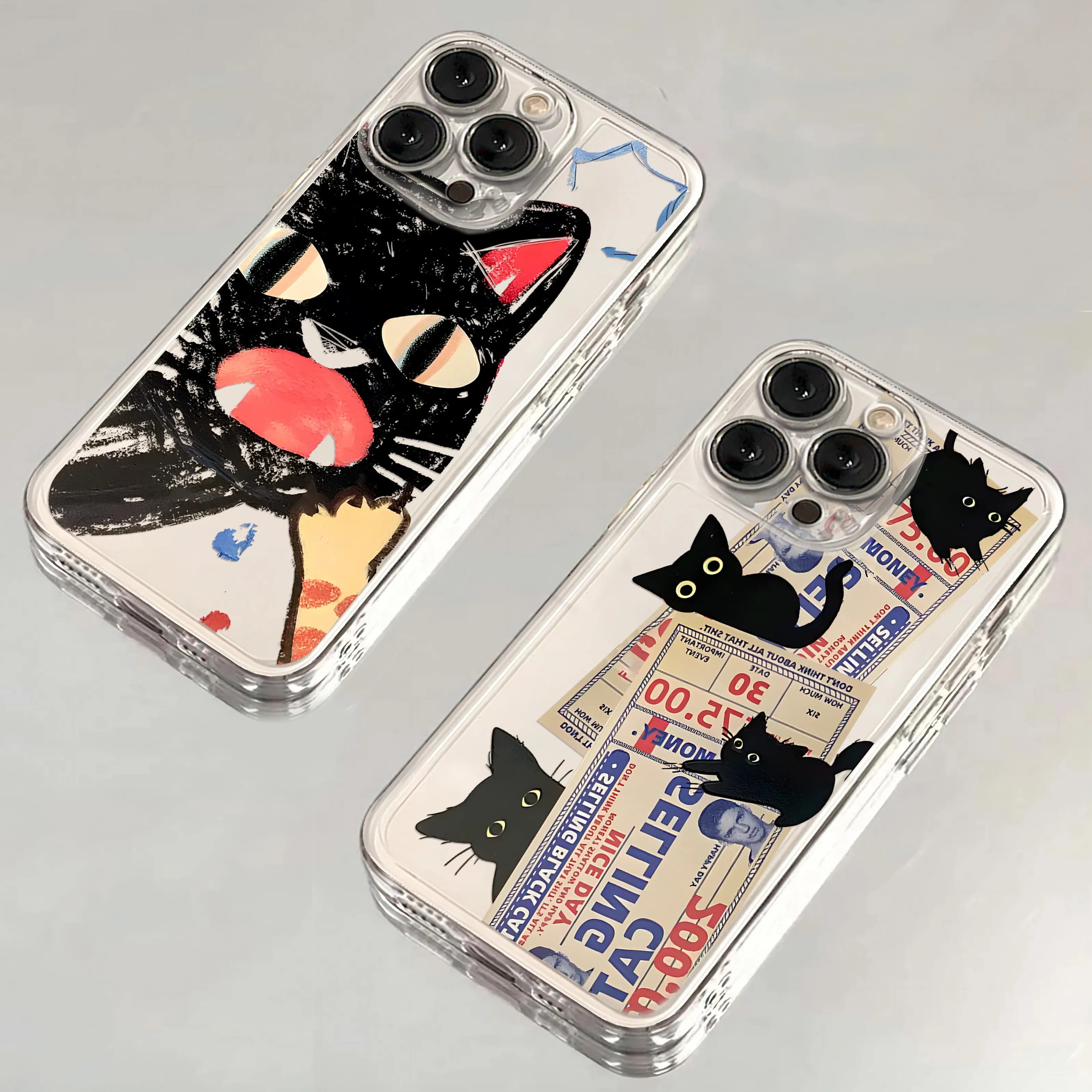 Doodle Angry Cat Cassa Del Telefono Per Xiaomi Redmi Nota 13 12 12C 11 10 10C 13C 10s 9 9s 9A 9T 9C 8 7 Pro Max 4G 5G Fundas Copertura