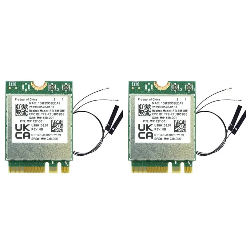 2X RTL8852BE Wireless WIFI Card With Built-In Antenna AX1800 WIFI6 WLAN 802.11Ax Bluetooth5.2 Dual-Band 2.4G+5G Wlan