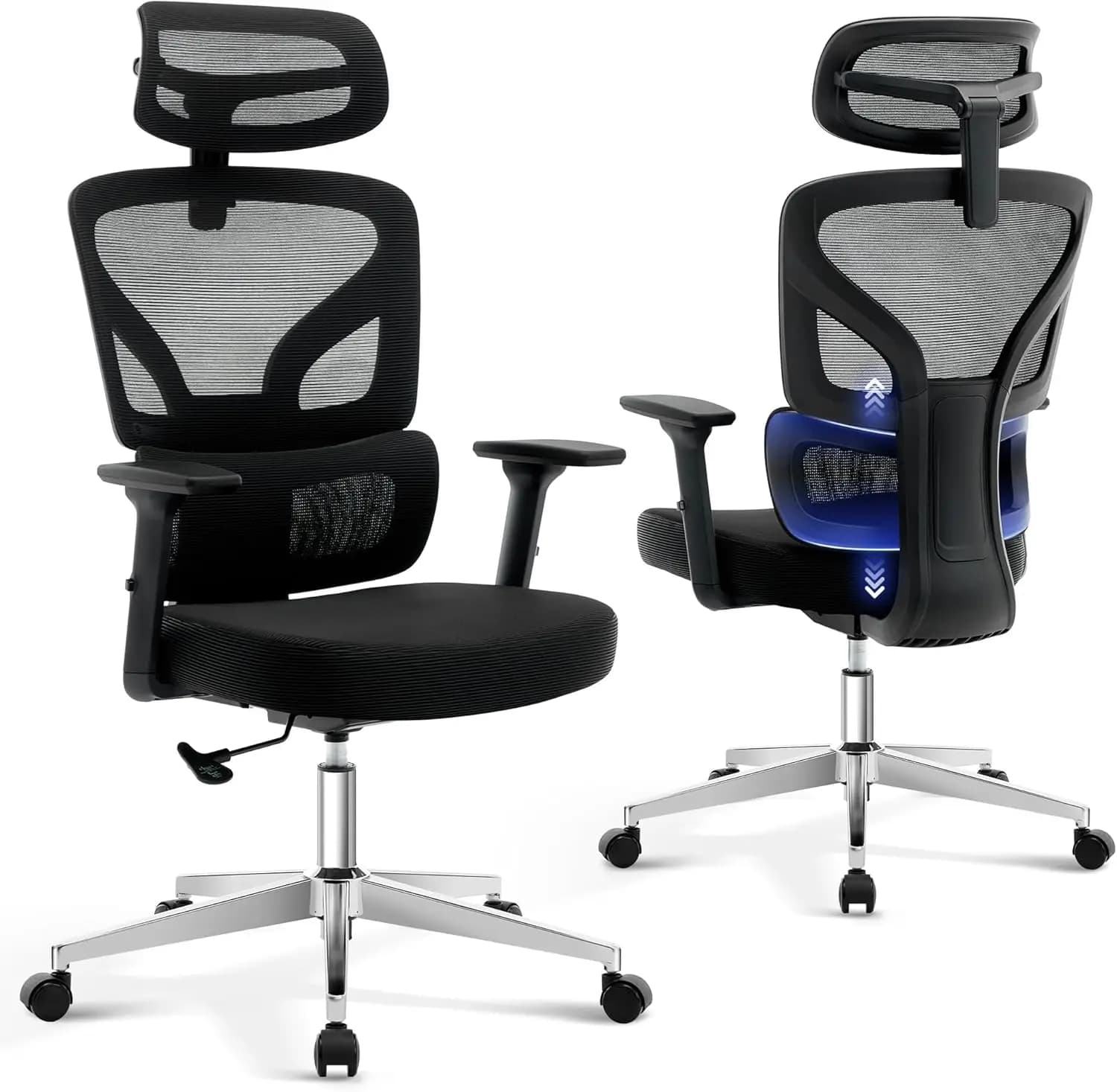 Sedia da ufficio Sedia da scrivania ergonomica-Sedia da scrivania in rete per la casa con supporto lombare regolabile, sedia da gioco per computer per casa, ufficio