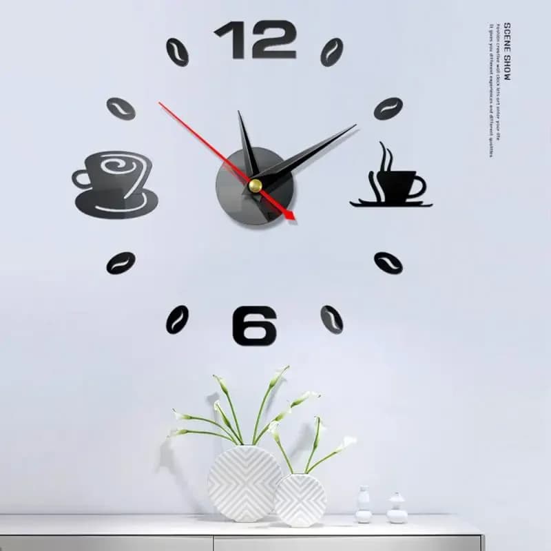DIY wall clock Modern wall clock 3D without frame Mirror wall clock for home office hotel restaurant school decoration