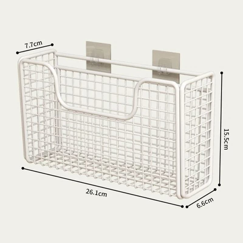 Door Storage Box Iron Rack Wall-mounted Cabinet Plastic Wrap Rack Bathroom Refrigerator Rack Punch-free Kitchen Cabinet