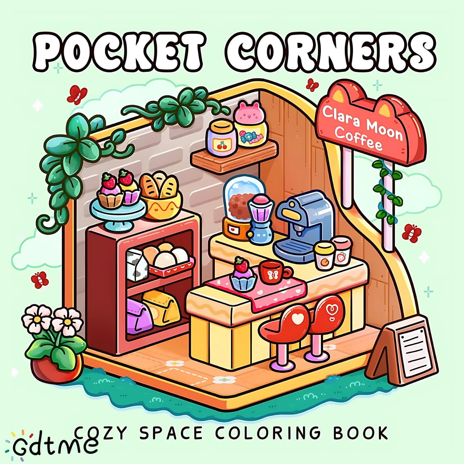 POCKET CORNERS Coloring Book for Adults - Cute Animal & Fairy Tale Characters, Simple Easy-to-Color Designs Drawing Book