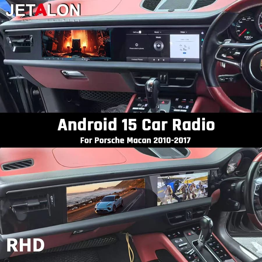 Doppio Android 15 Smart Screen 12.3 + 12.3 pollici Per Porsche Macan 2010-2017 Autoradio Lettore Video Multimediale Carplay GPS 4G Stereo