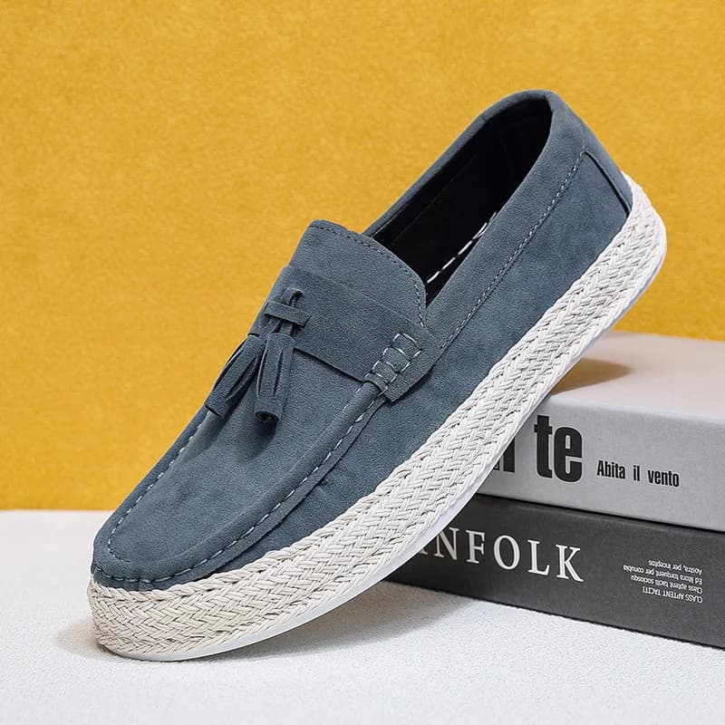 Mocassini da Uomo 2026 Nuova Moda Scarpe Casual in Tela Morbide Comode in Pelle Scamosciata Vulcanizzate