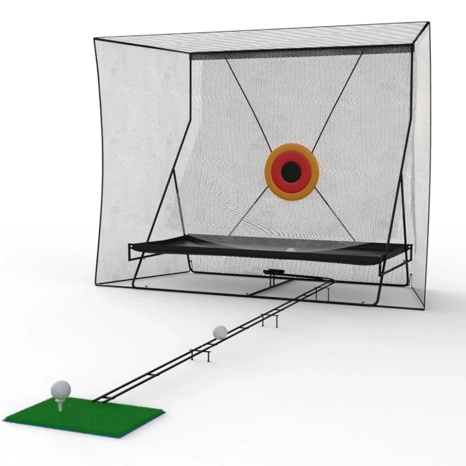 Gabbia da golf 10x8Ft Pratica che colpisce la rete con la coperta della palla di ritorno della palla per reti da allenamento per altalena per pratica di scheggiatura interna nel cortile