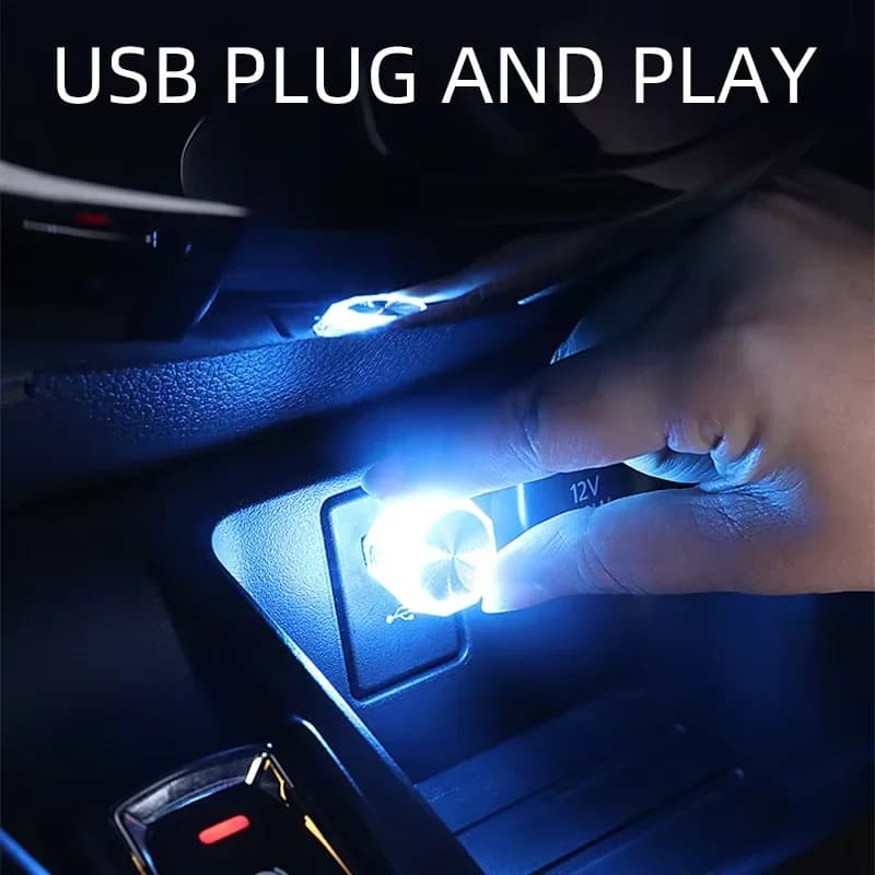 Luce d'atmosfera USB LED Mini luce notturna colorata per la festa Lampada ambientale portatile per camera da letto di Natale Led per interni auto