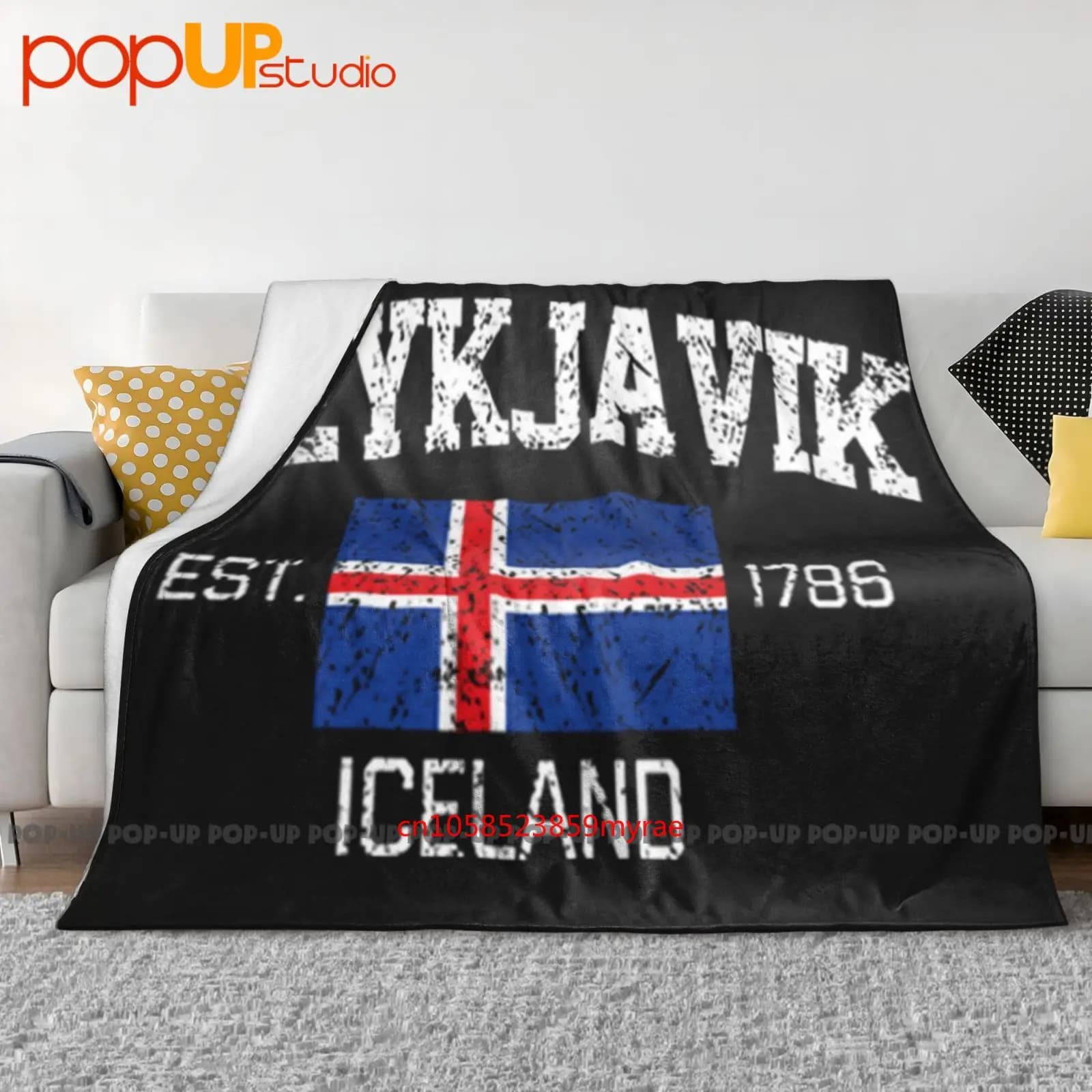 Reykjavik Islanda Souvenir Coperta ultra morbida Trapunta Copridivano invernale Copriletto
