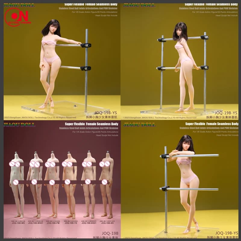 JIAOU DOLL JOQ-19B 1/6 Bambola Ragazza Adolescente con Spalle Strette e Seno Piccolo, Corpo Senza Cuciture, Soldatessa con Piedi Staccabili, Action Figure