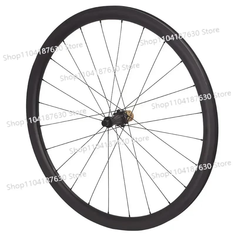 Set Ruote Bici da Corsa in Fibra di Carbonio 700C 60T con Ratchet, Cerchio Ultra Leggero 38/50/60 mm, Freno V/C e Freno a Disco