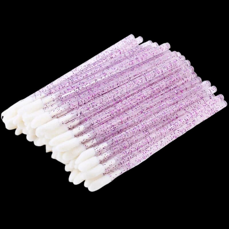 50/100 Brushes Disposable for Makeup, Lip Applyers, Extension Brushes, Crystal Lip Brush