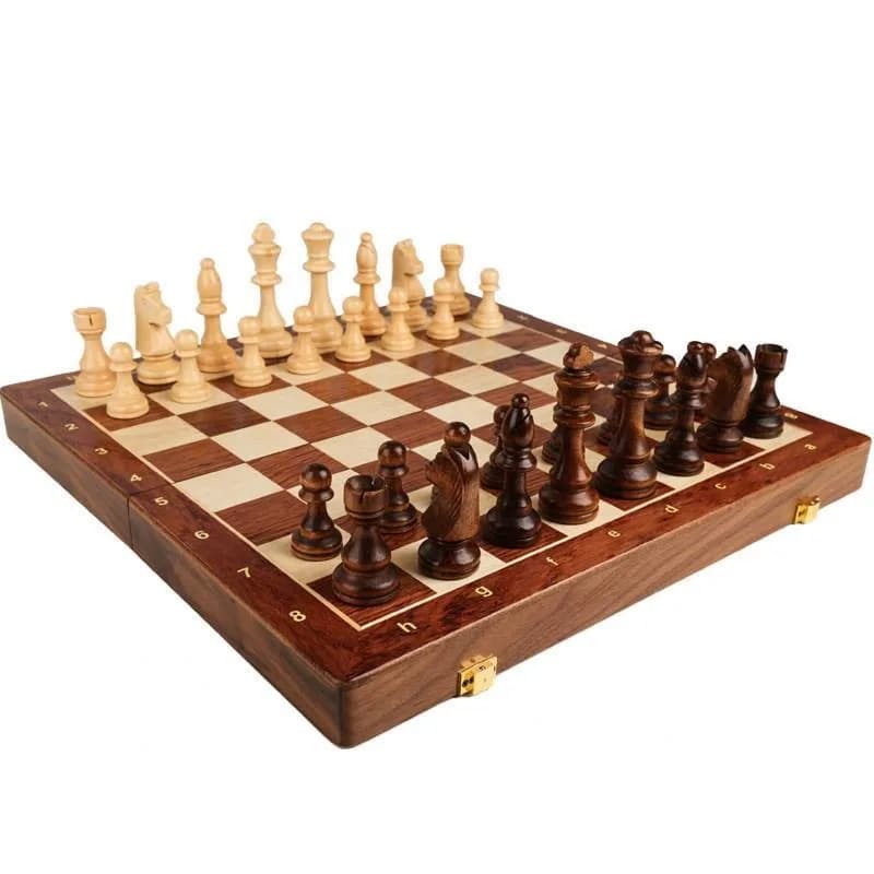 Magnetic Chess Set with Wooden Chessboard, Chinese & Western Chess Ornament, Decorative Collectible Board Game