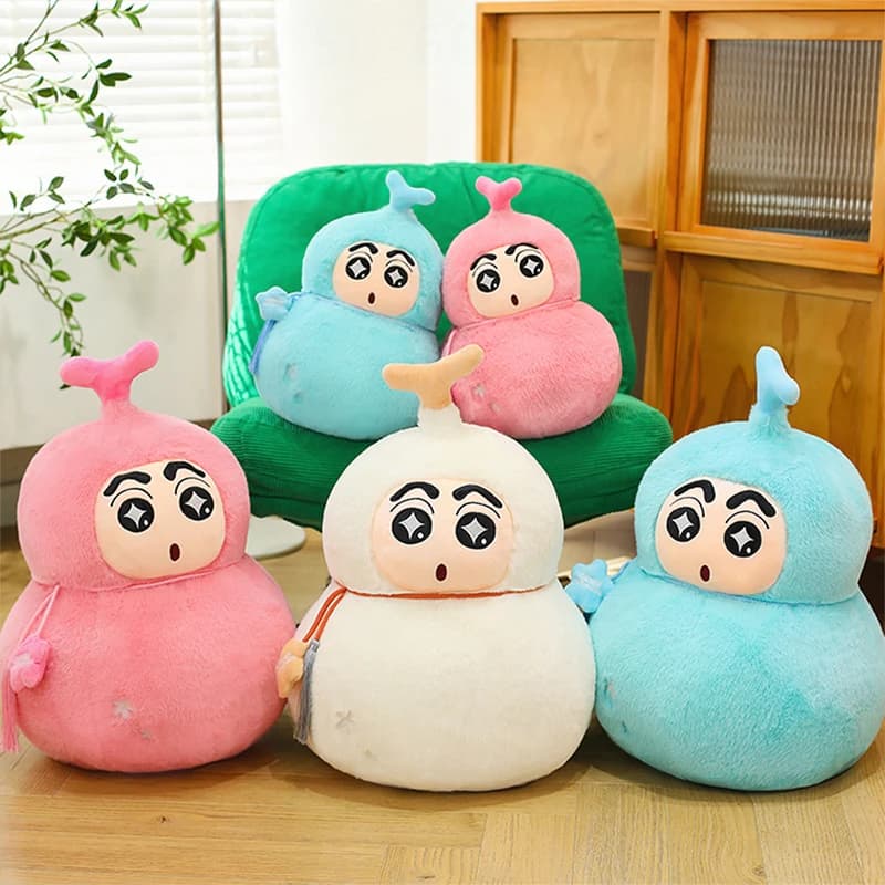 Peluche di Crayon Shin Chan, Simpatico Pupazzo a Forma di Zucca, Animale di Peluche per Regali di Compleanno e Natale, Cuscino Decorativo