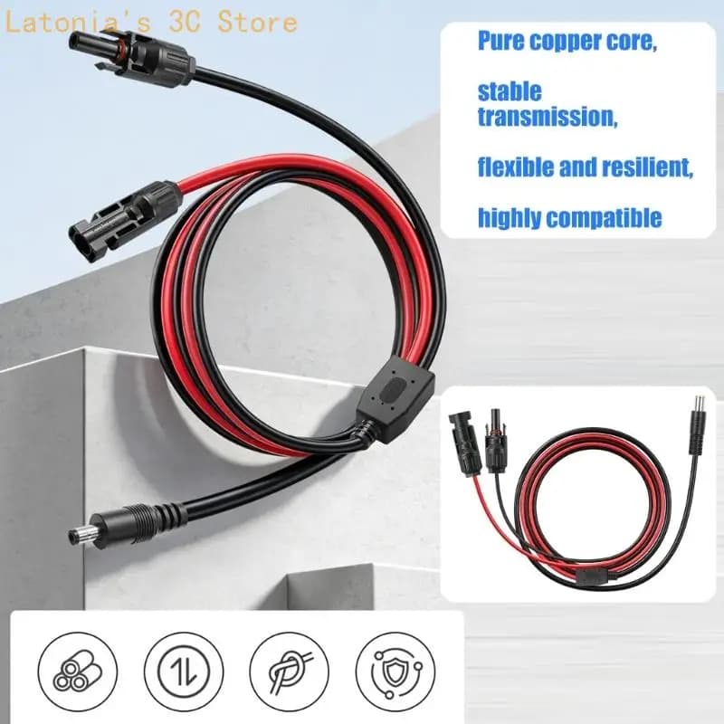 DC5521/DC7909 to Solar Panel Adapter Cable for Power Charging Setups X3UB