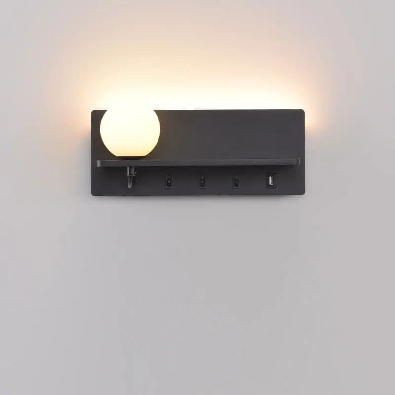 Lampade da parete a LED per interni Ricarica per telefono cellulare Lampade da parete USB con interruttore Lampada da lettura sul comodino della camera da letto Illuminazione per decorazioni per il soggiorno