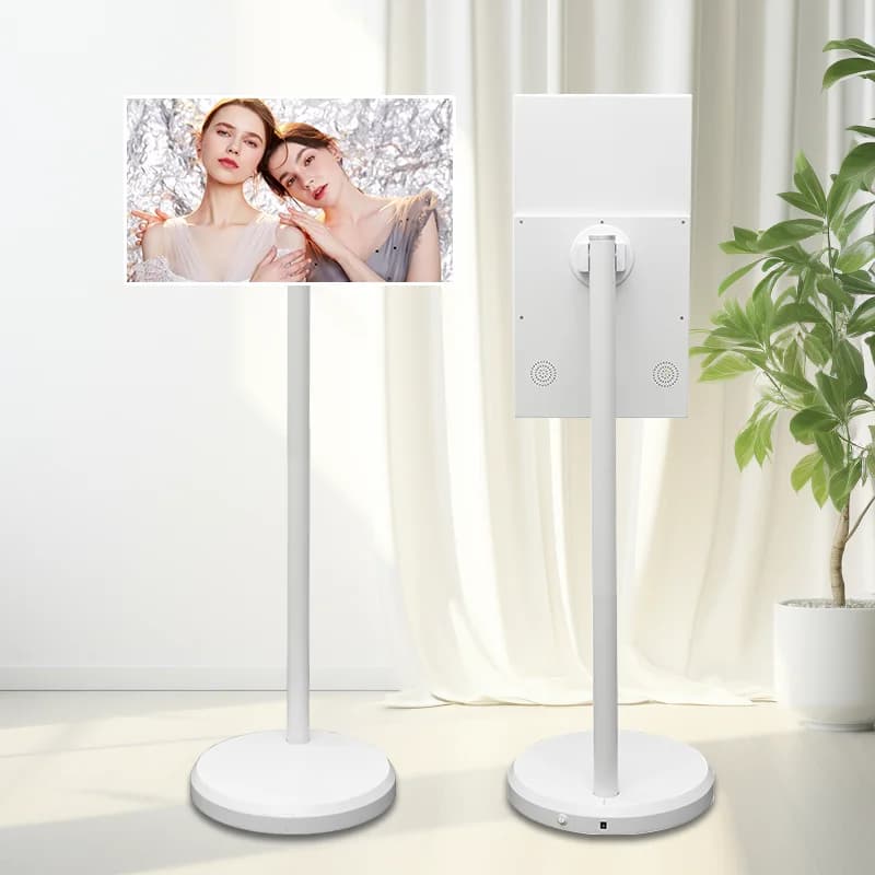 Most Popular Portable 24 Inch Rotation Touch Screen Monitor Built-in Battery Digital Signage Movable Stand Smart TV
