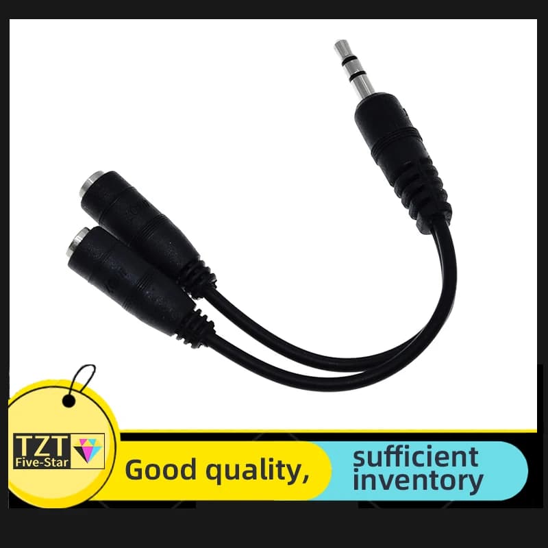 1/2 Pezzi Splitter Audio Nero da 3,5mm 1 in 2 per Cuffie Auricolari, Compatibile con Tablet, Telefoni Android, Cellulari, MP3, MP4