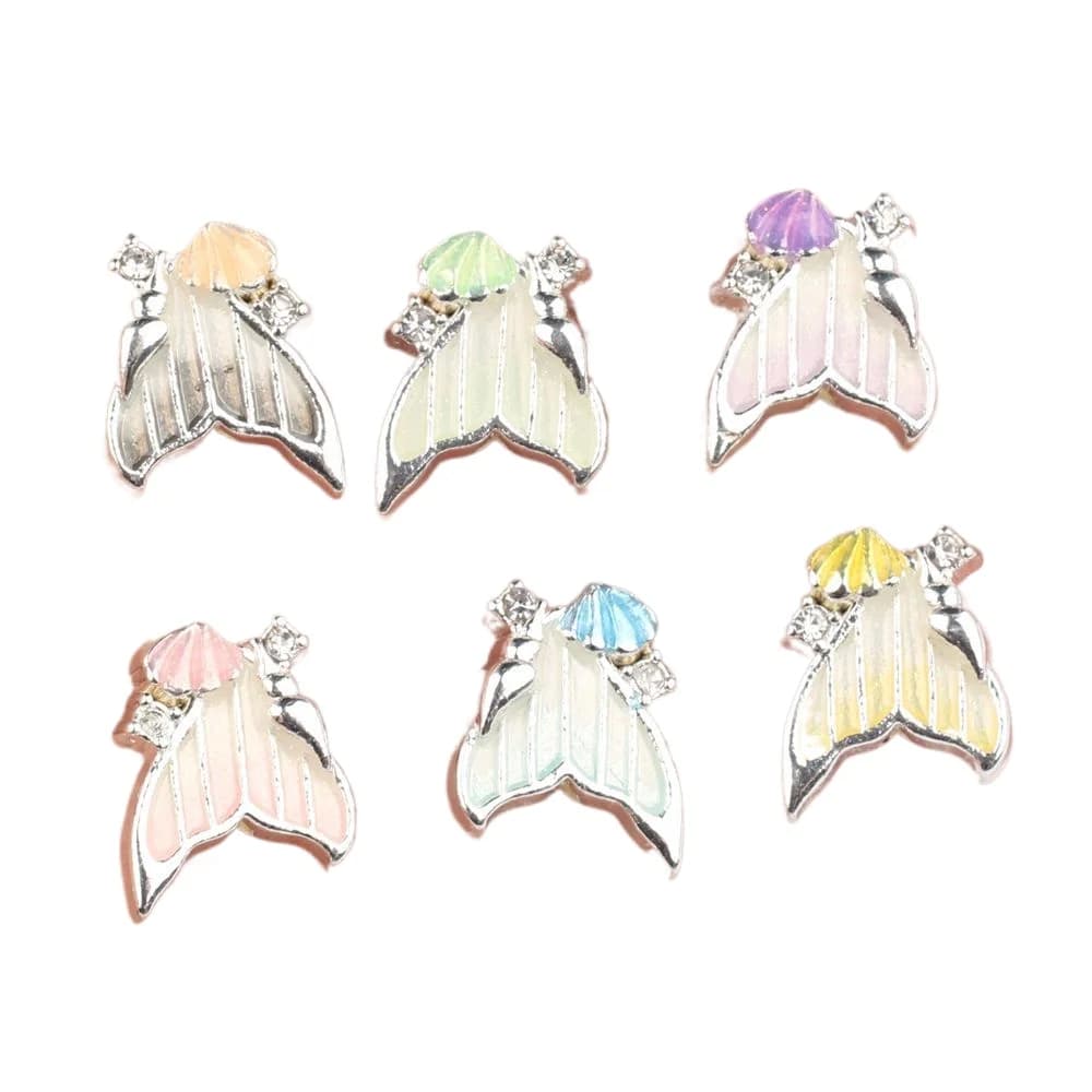 6 pcs/lot 12*14 MILLIMETRIES In Zinc Alloy Polished StrasssFishtail Beads Brushed Pendants and FAI Pendants by You Bracelet Necklace Accessories